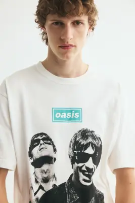 T-shirt imprimé Relaxed Fit - Crème/Oasis — photo 2