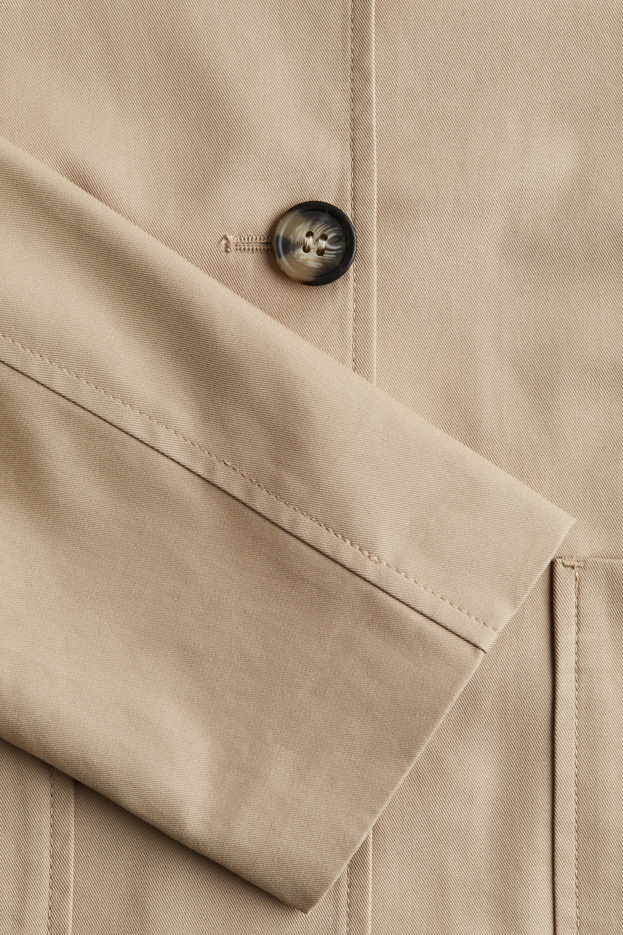 Veste en twill avec col - Beige