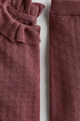 Ensemble 2 pièces en maille pointelle - Rose ancien foncé — photo 1