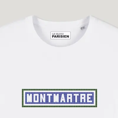 TEE SHIRT COTON BIO IMPRIMÉ - MONTMARTRE - BLANC — photo 2