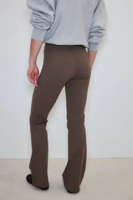 Pantalon évasé Four-way Stretch - Marron clair — photo 2