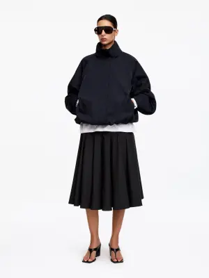 Jupe mi-longue en coton - Noir — photo 1
