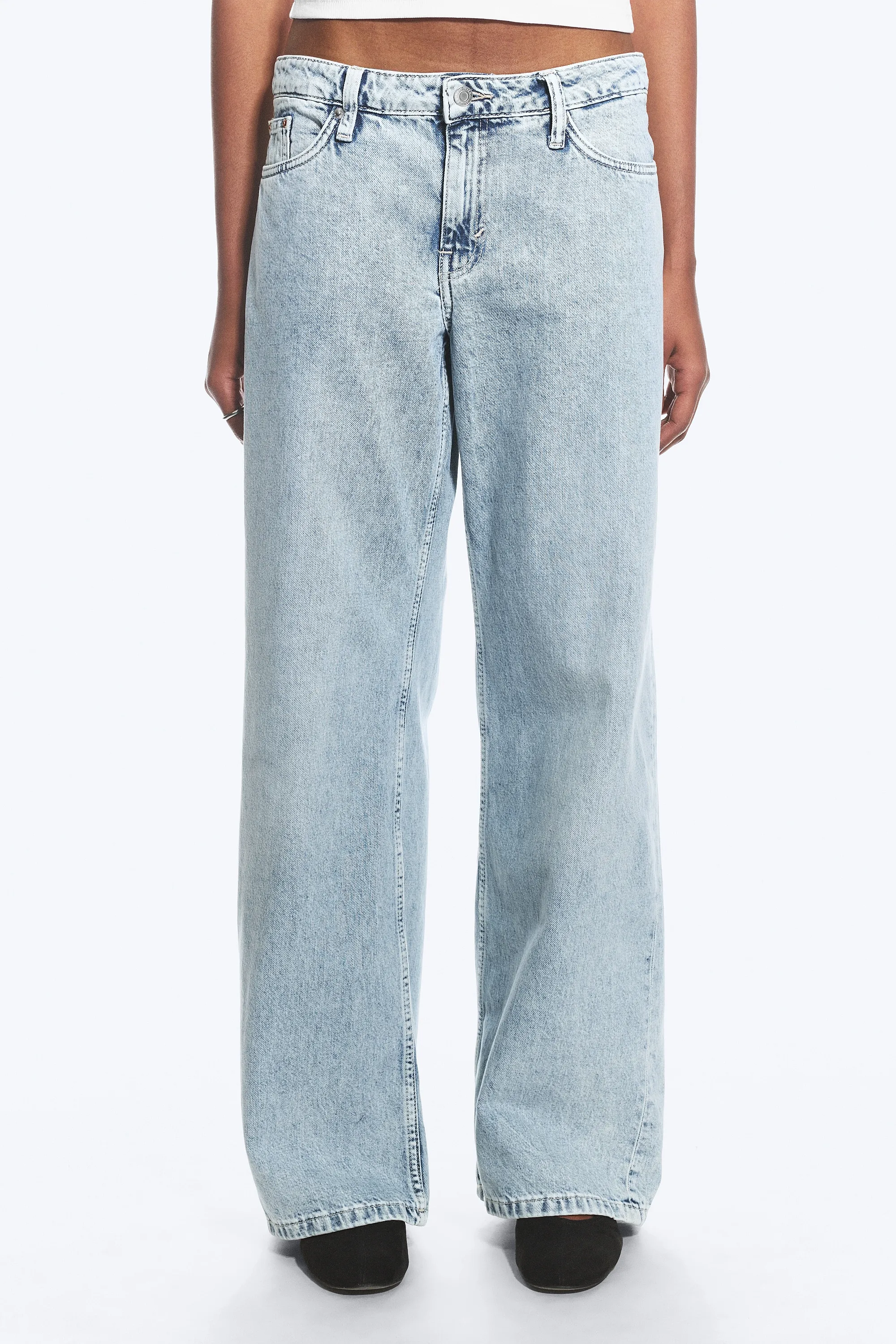 Jean jambe large taille basse Imoo - Dream Blue – Bleu clair