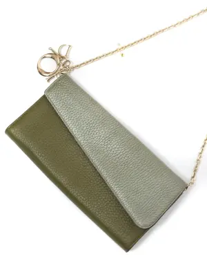 Sac LADY DIOR Wallet on chain en cuir vert et chaine argent Prix boutique €1800 — photo 2