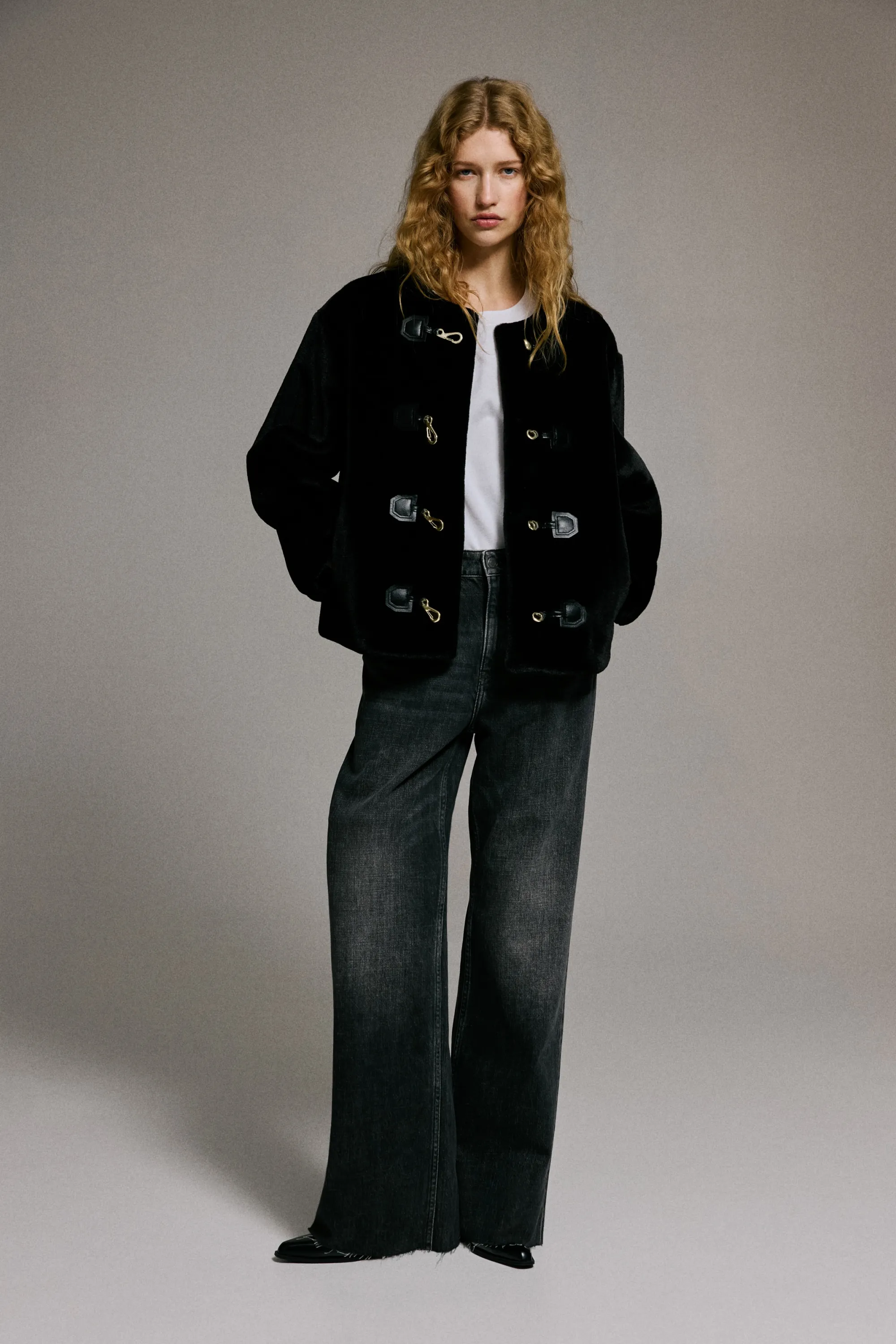 Veste façon duffle-coat - Noir