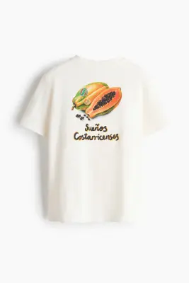 T-shirt avec applications - Crème/Sueños Costarricenses — photo 4