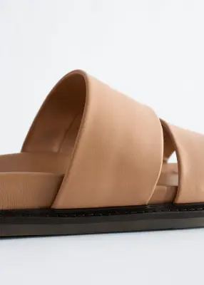Sandales en cuir - Beige foncé — photo 4