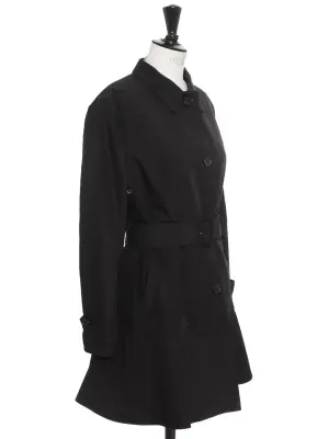 Trench ceinturé coupe évasée en nylon noir Prix boutique 2700€ Taille L — photo 2