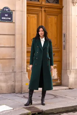 Frederick Wool Coat - Emerald — photo 4