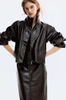 Veste en tissu enduit - Marron foncé — photo 2