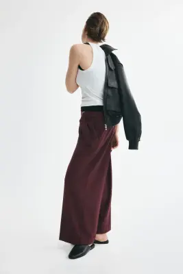 Pantalon droit avec ceinture - Violet foncé — photo 3