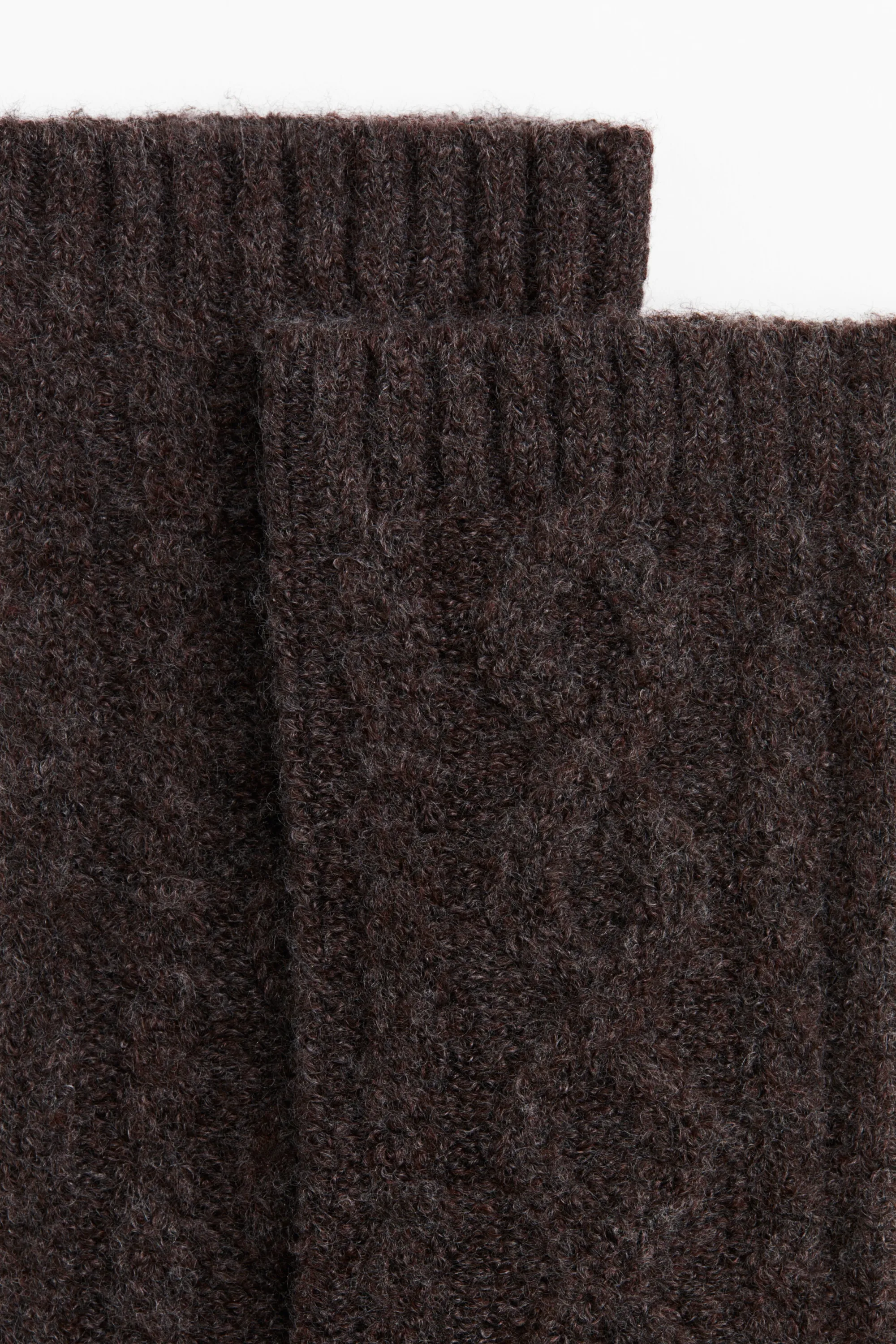Jambières en maille torsadée - Marron foncé
