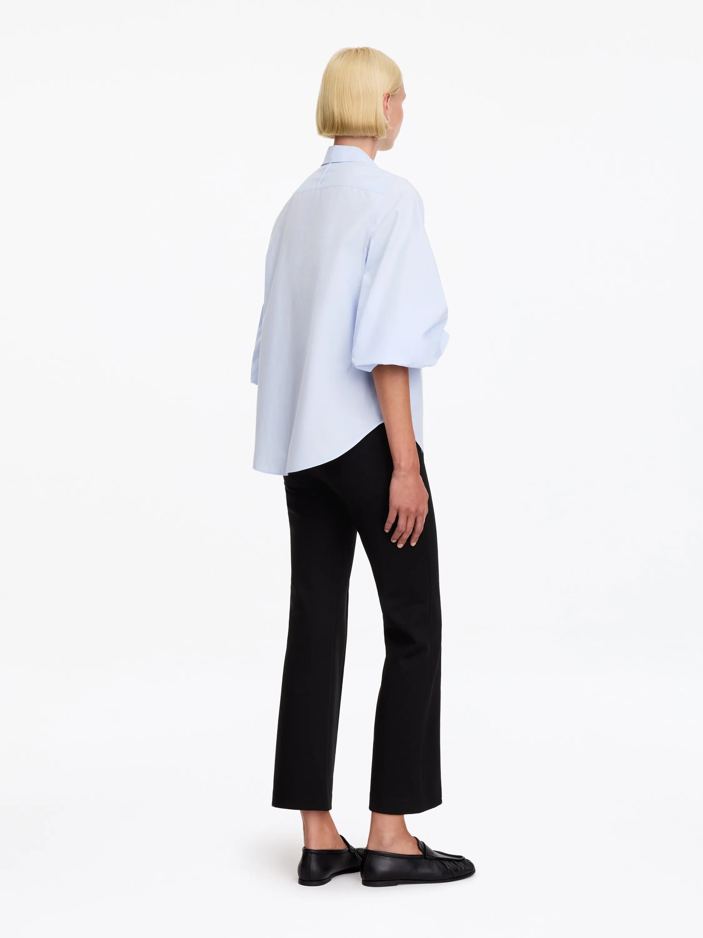 Pantalon évasé raccourci - Noir