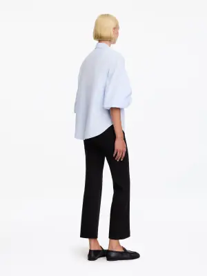 Pantalon évasé raccourci - Noir — photo 1