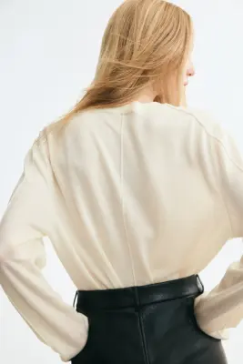 Pull en laine - Crème — photo 3