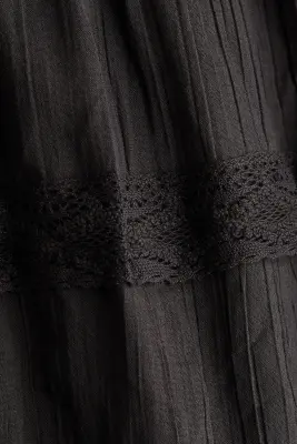 Robe en coton avec dentelle - Gris charbon — photo 4