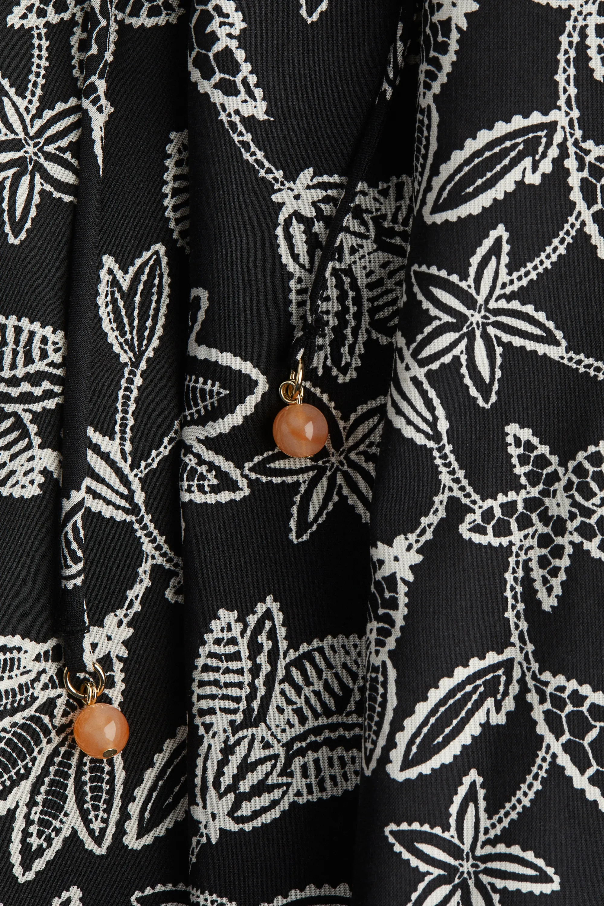 Robe avec ceinture à nouer - Noir/fleuri