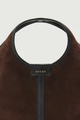SAC DOUCE MINI MARRON FONCÉ CROÛTE DE CUIR — photo 4