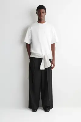 T-SHIRT OVERSIZE À DÉTAIL DE POCHE - BLANC — photo 3