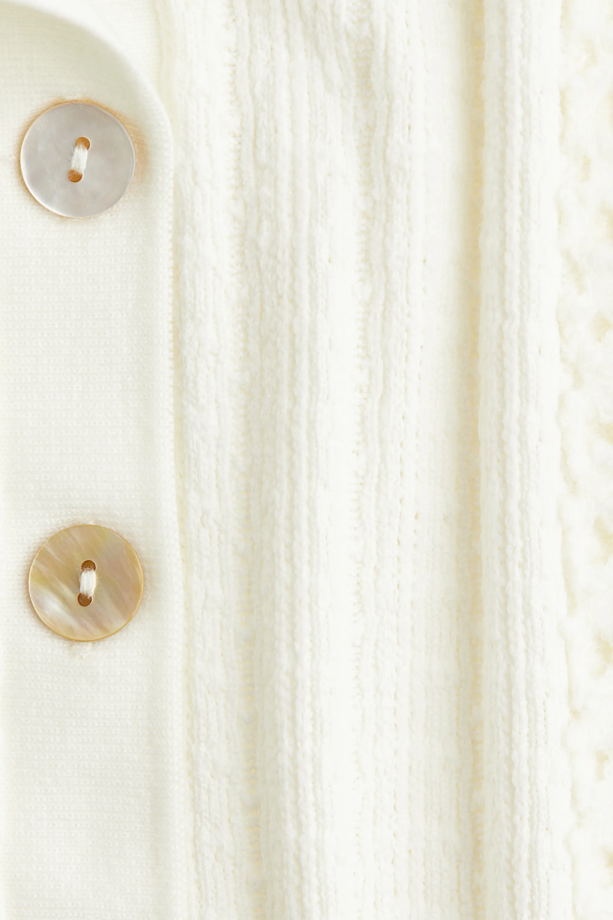 Polo en maille ajourée - Crème