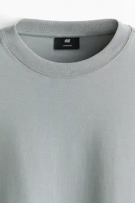 T-shirt Oversized Fit en interlock - Gris — photo 3