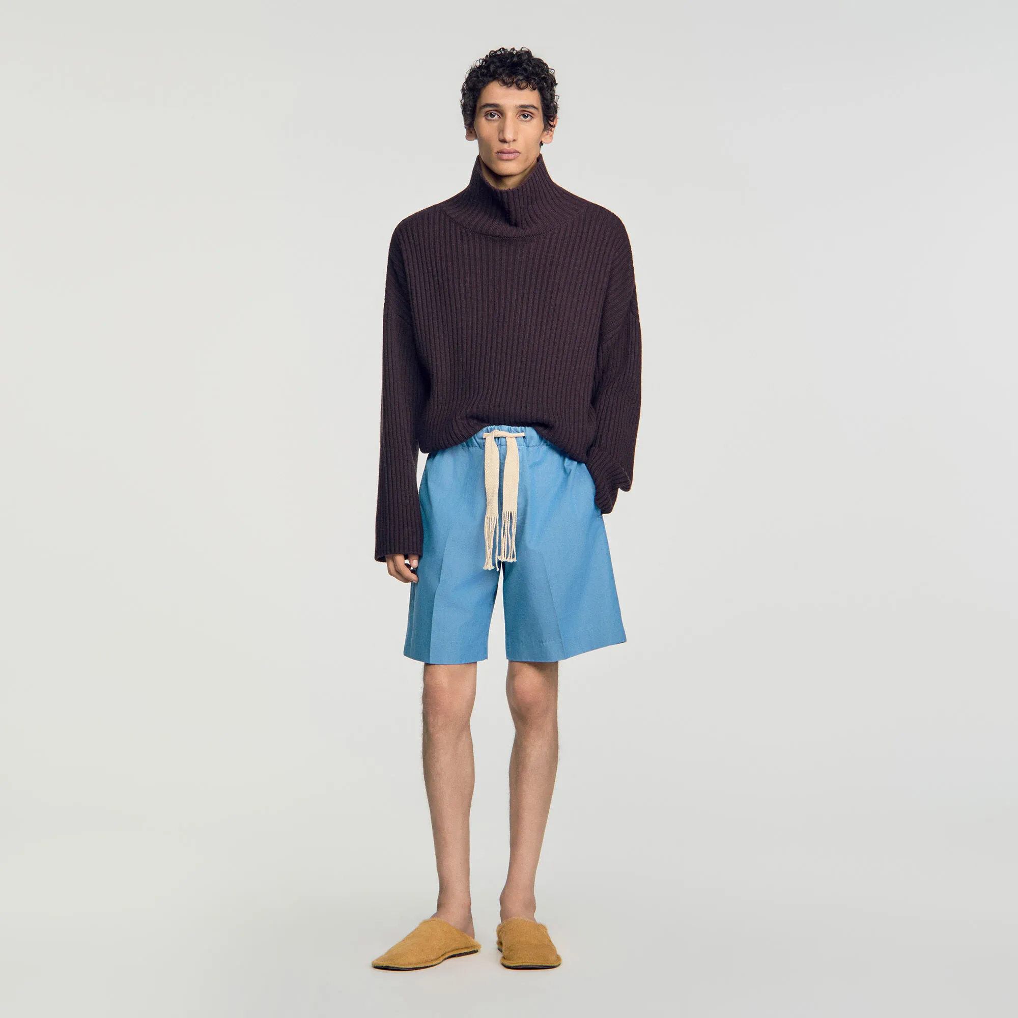 Short en coton effet délavé