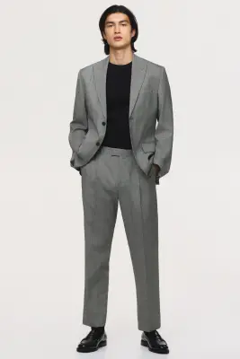 Veste Regular Fit à fermeture droite - Gris/carreaux — photo 2