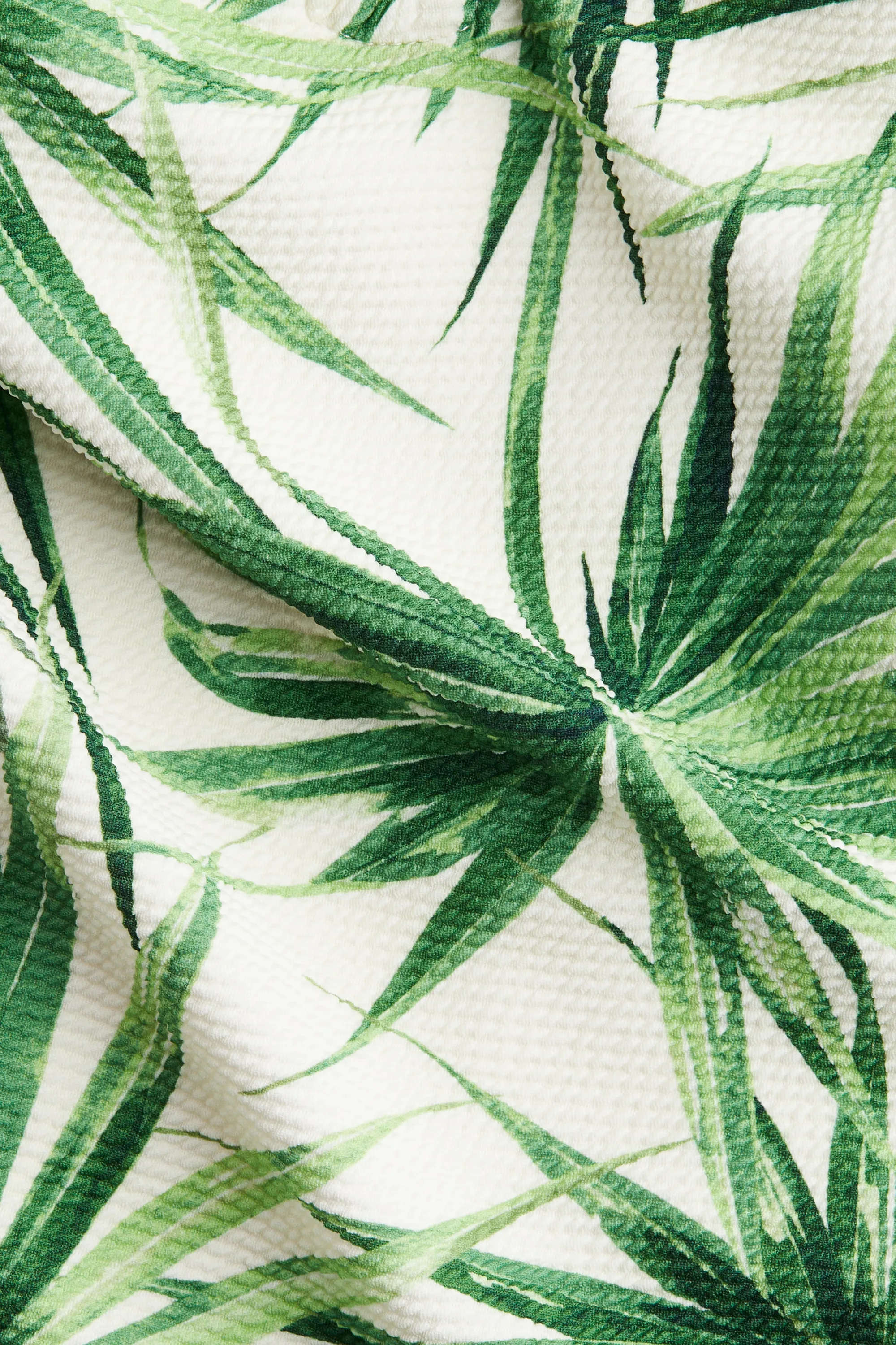 Maillot de bain bandeau paddé - Blanc/motif vert