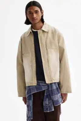 Veste workwear courte - Beige — photo 3