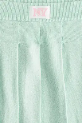 Jupe plissée en maille fine - Vert menthe — photo 2