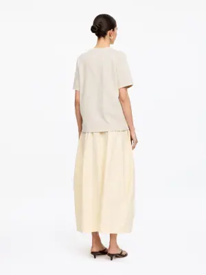 T-shirt signature structuré - Beige clair — photo 3