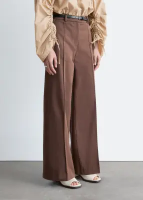 Pantalon en coton à plis marqués - Marron Clair — photo 4