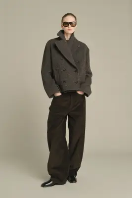 MANTEAU JOSEPH MARRON/NOIR — photo 1
