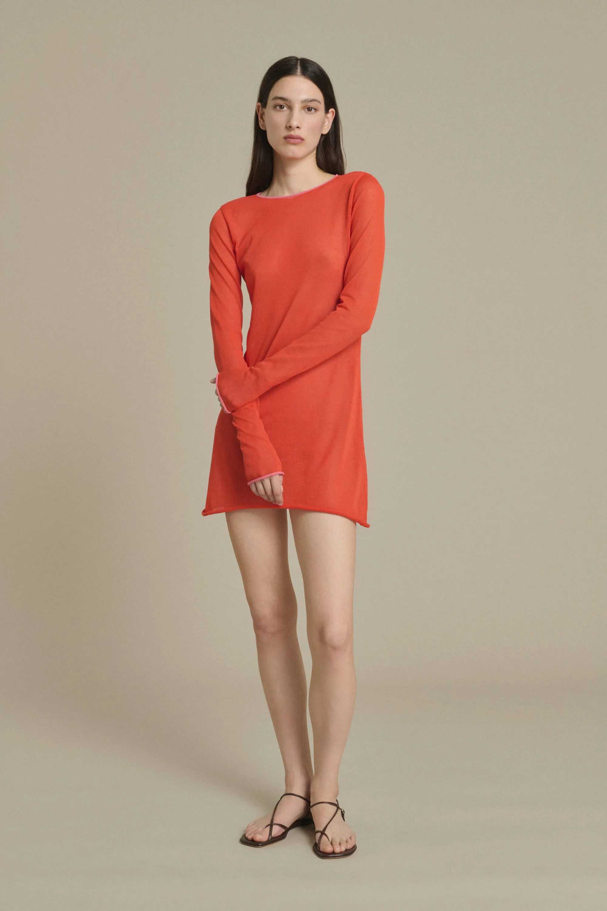 ROBE IRENE MINI ROUGE ORANGÉ