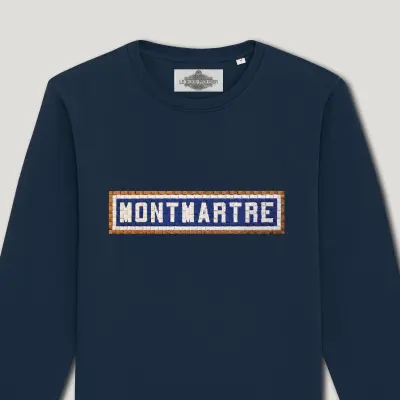 SWEAT-SHIRT COTON BIO BRODÉ - MONTMARTRE - NAVY — photo 2