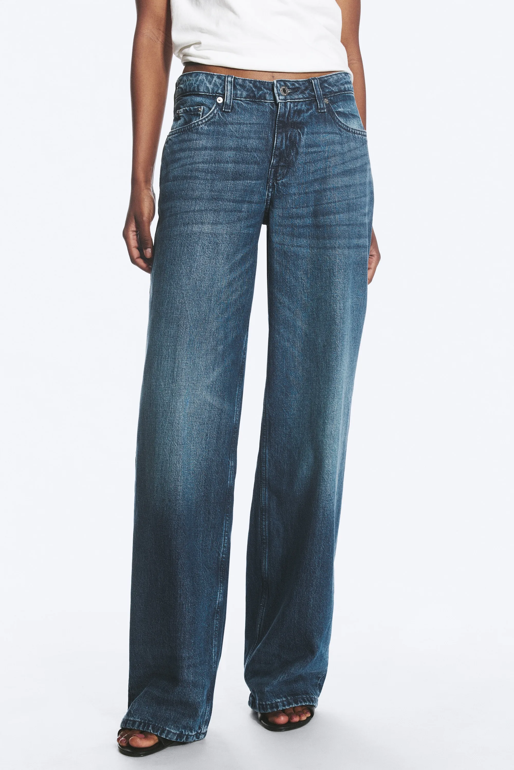 Jean jambe large taille basse Ample - Sailor Blue - Bleu moyen
