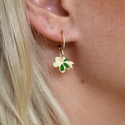 Boucles d'Oreilles Nymphea Emeraude — photo 2