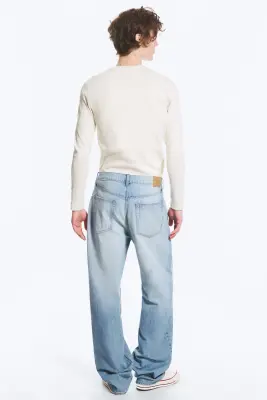 Jean droit et ample taille mi-haute Galaxy - Kimberley Blue - Bleu clair — photo 4