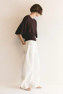 Top cape en maille fine - Bordeaux — photo 3