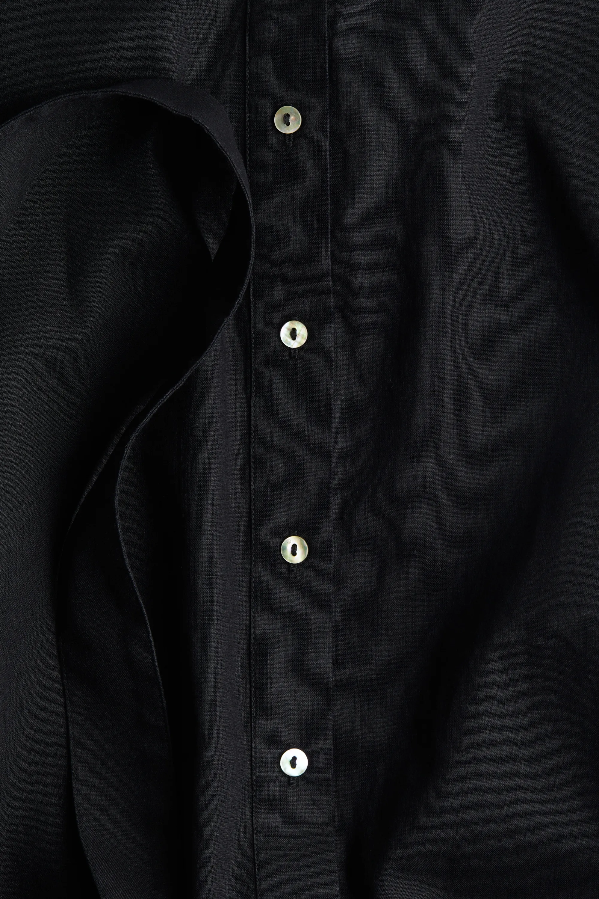 Robe chemise en lin mélangé - Noir