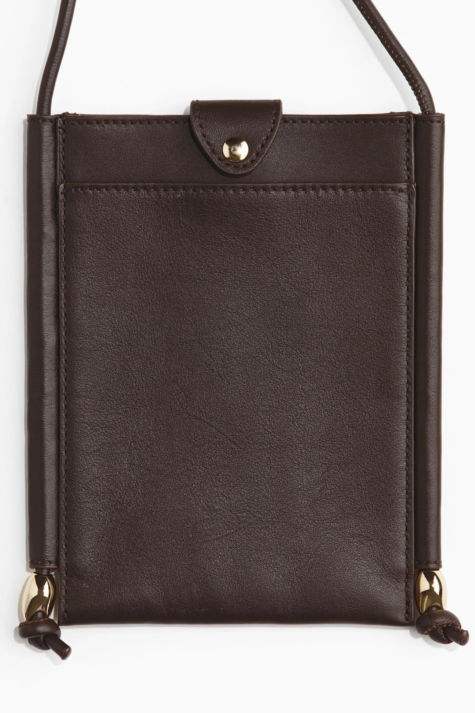 Sac crossbody en cuir - Marron foncé