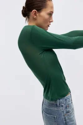 Gilet vaporeux - Vert foncé — photo 2