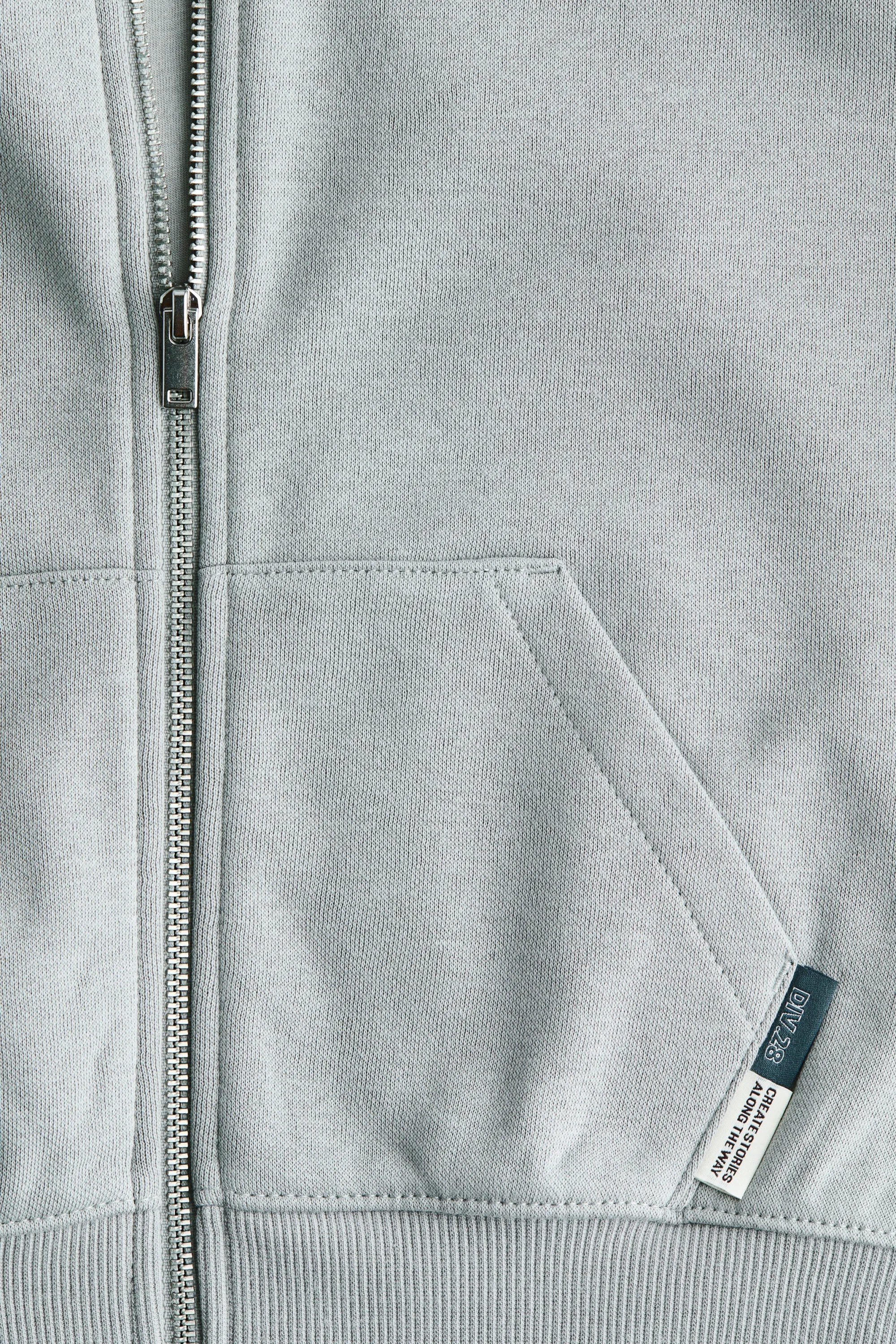 Veste loose avec capuche et zip - Gris clair