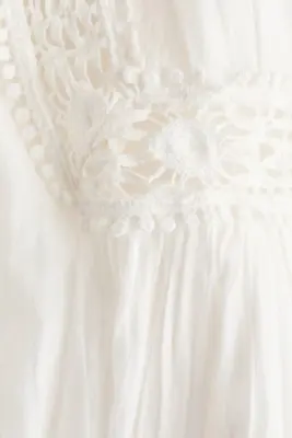 Robe tunique avec dentelle - Blanc — photo 3