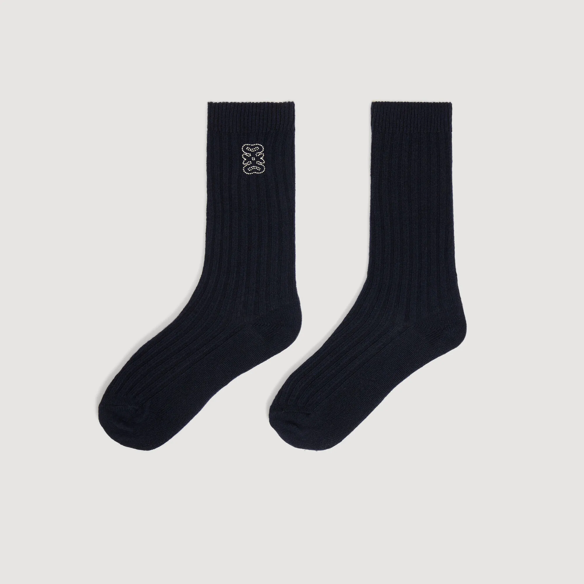 Chaussettes côtelées à logo 