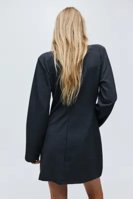 Robe ornée de strass - Gris foncé chiné — photo 3