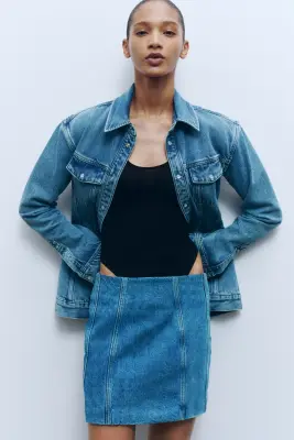 Minijupe en denim - Bleu denim clair — photo 2