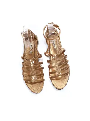 Sandales plates gladiator en cuir métallisé doré Prix boutique 550€ Taille 36 — photo 5