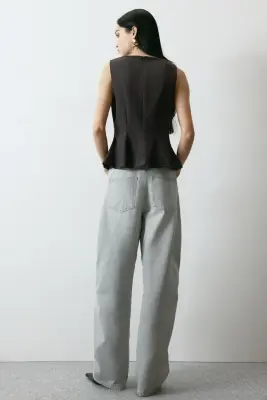 Top péplum chic - Gris foncé — photo 2