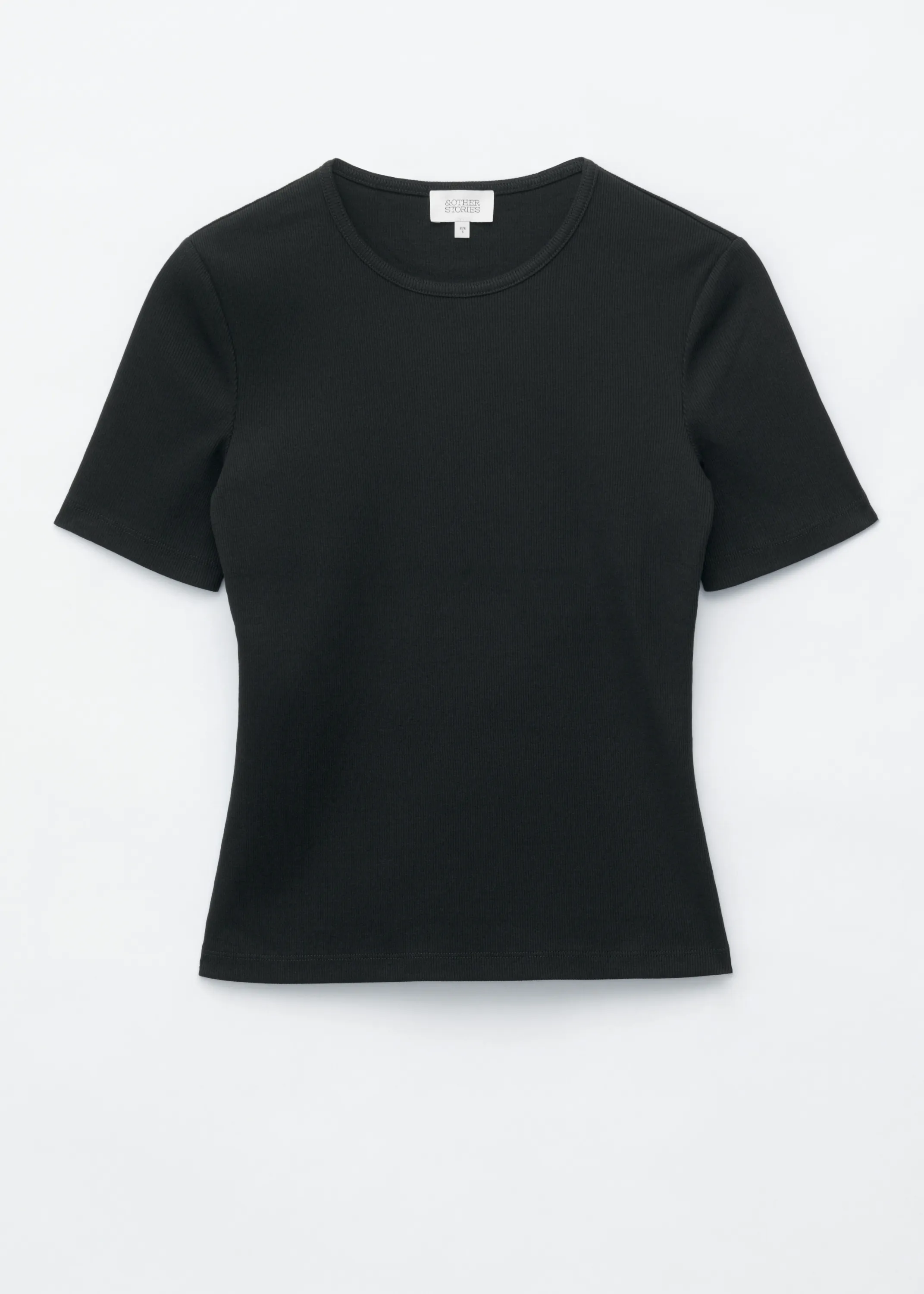 T-shirt côtelé - Noir